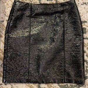 Shiny Black Faux Patent Leather Skirt
